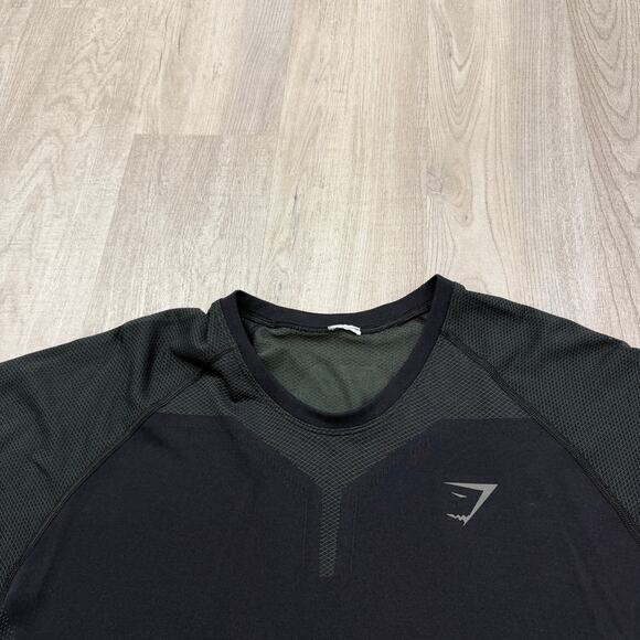 Gymshark 315 Seamless Workout Shirt Large Black Gym Running Lifting David Laid - Picture 3 of 7